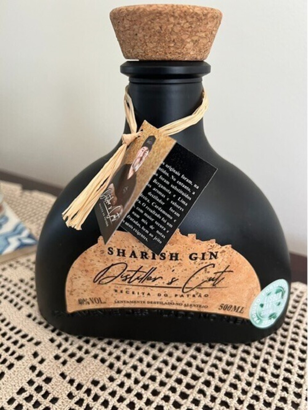 Sharish Portuguese Gin Empty Bottle w/ Cork & Hang Tags 500 ml
